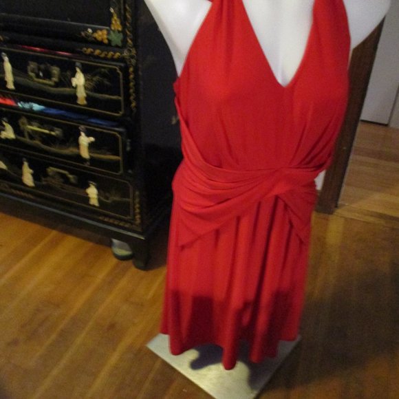 new without tags boston proper red halter dress sz 14 - Picture 1 of 4